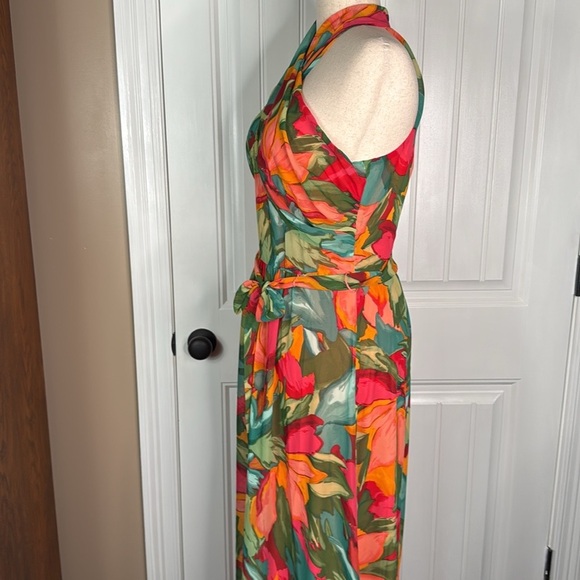 London Times Women's Twist Neck Halter Maxi Dress Sz 12 - Picture 6 of 14